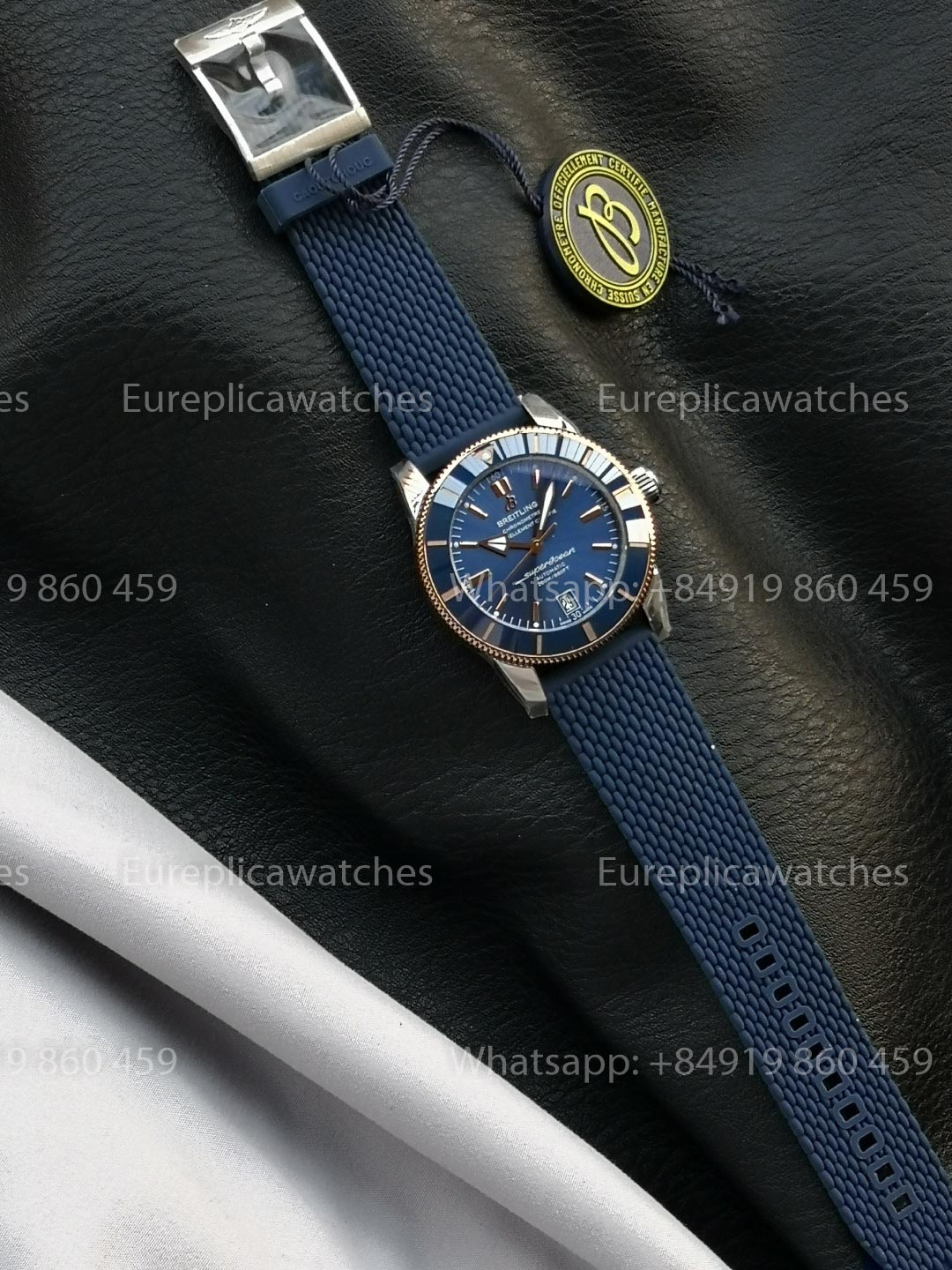 GF Factory Breitling SuperOcean Heritage II 42mm AB2010 42mm 1:1 Best Version Blue RG Dial Rubber Strap
