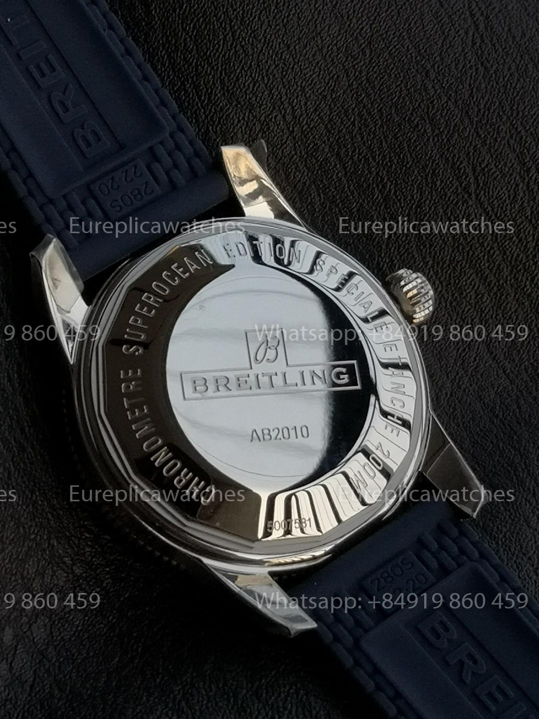 GF Factory Breitling SuperOcean Heritage II 42mm AB2010 42mm 1:1 Best Version Blue RG Dial Rubber Strap