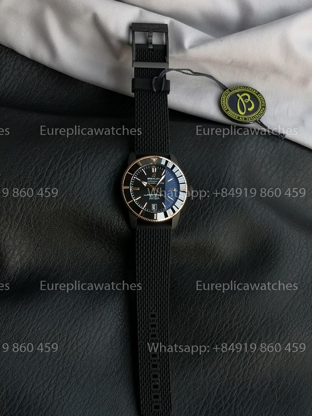 GF Factory Breitling SuperOcean Heritage II 42mm AB2010 42mm 1:1 Best Version Black RG Dial Rubber Strap