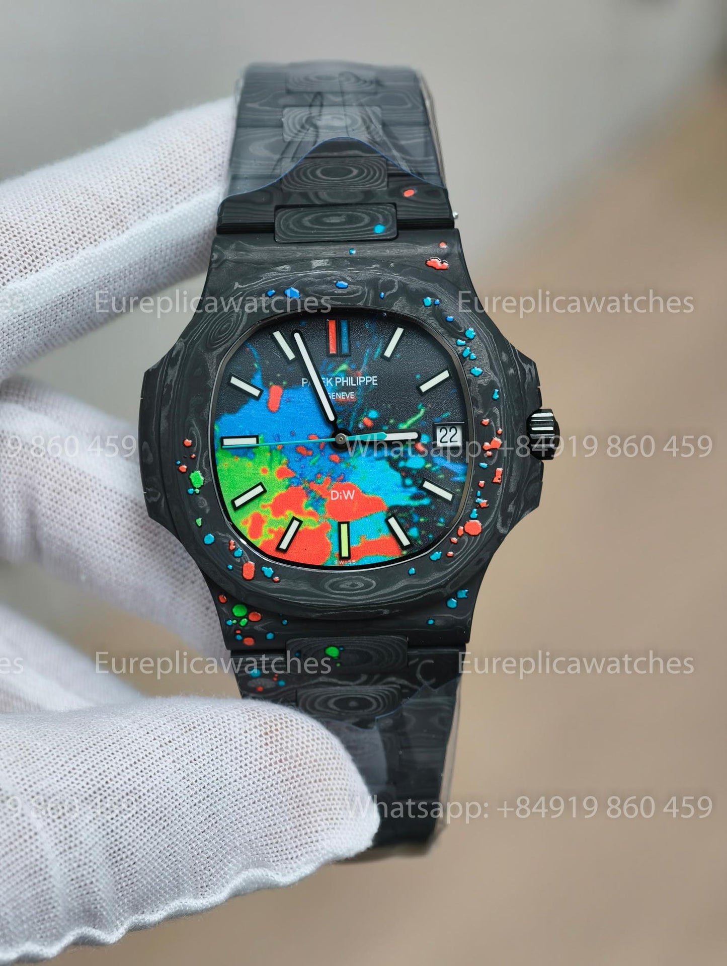 Diw Factory - Patek Philippe Nautilus Ref. 5711/1500A Carbon Motley Dial On Carbon Bracelet
