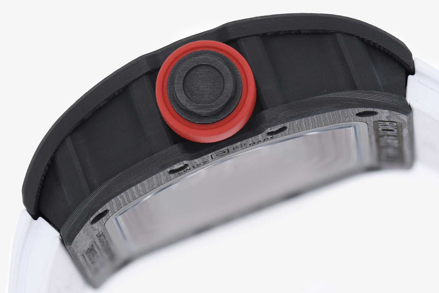 ZF Factory - RICHARD MILLE  RM055  NTPT V3 Carbon Fiber Case  Red Knob White Strap