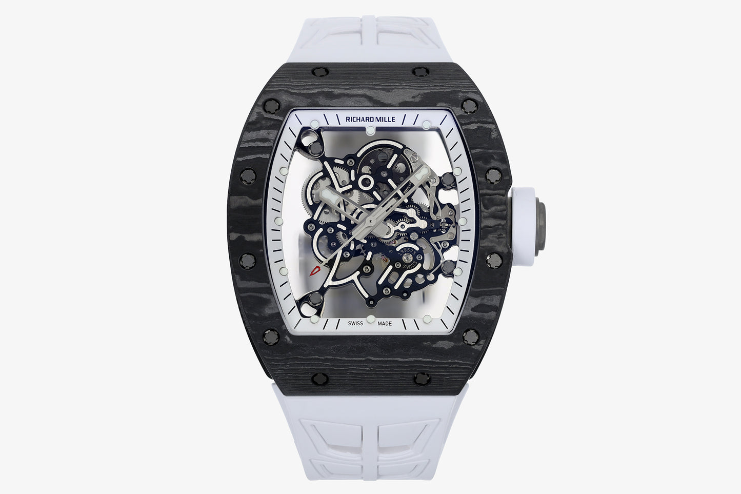 ZF Factory - RICHARD MILLE  RM055  NTPT V3 Carbon Fiber Case White Strap