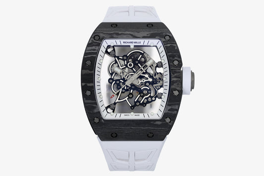 ZF Factory - RICHARD MILLE  RM055  NTPT V3 Carbon Fiber Case White Strap