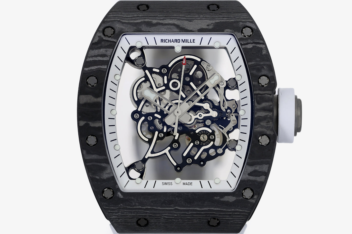 ZF Factory - RICHARD MILLE  RM055  NTPT V3 Carbon Fiber Case White Strap
