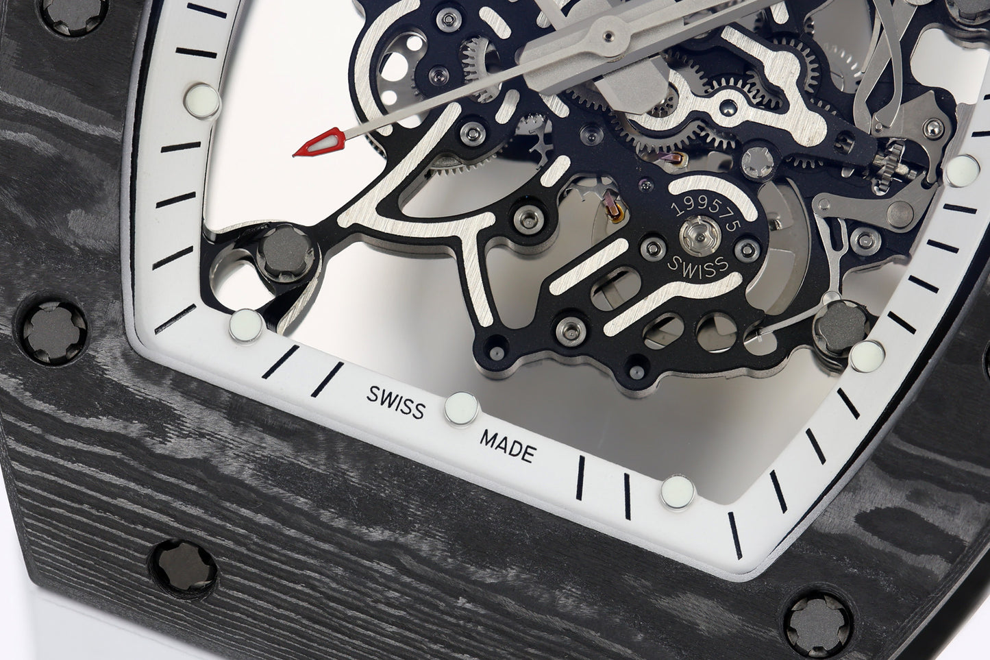 ZF Factory - RICHARD MILLE  RM055  NTPT V3 Carbon Fiber Case White Strap