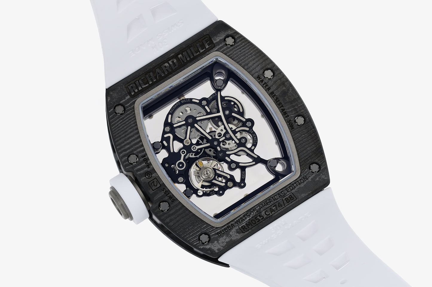 ZF Factory - RICHARD MILLE  RM055  NTPT V3 Carbon Fiber Case White Strap