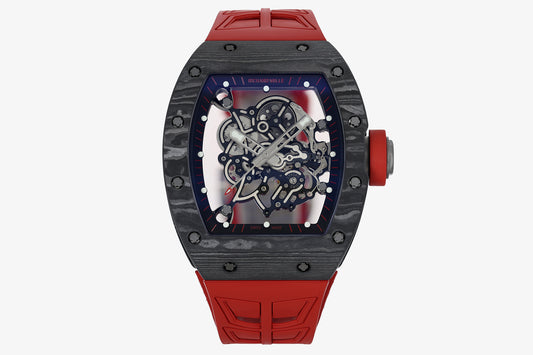 ZF Factory - RICHARD MILLE  RM055  NTPT V3 Carbon Fiber Case  Red Strap