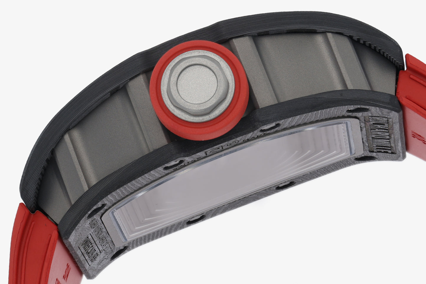 ZF Factory - RICHARD MILLE  RM055  NTPT V3 Carbon Fiber Case  Red Strap