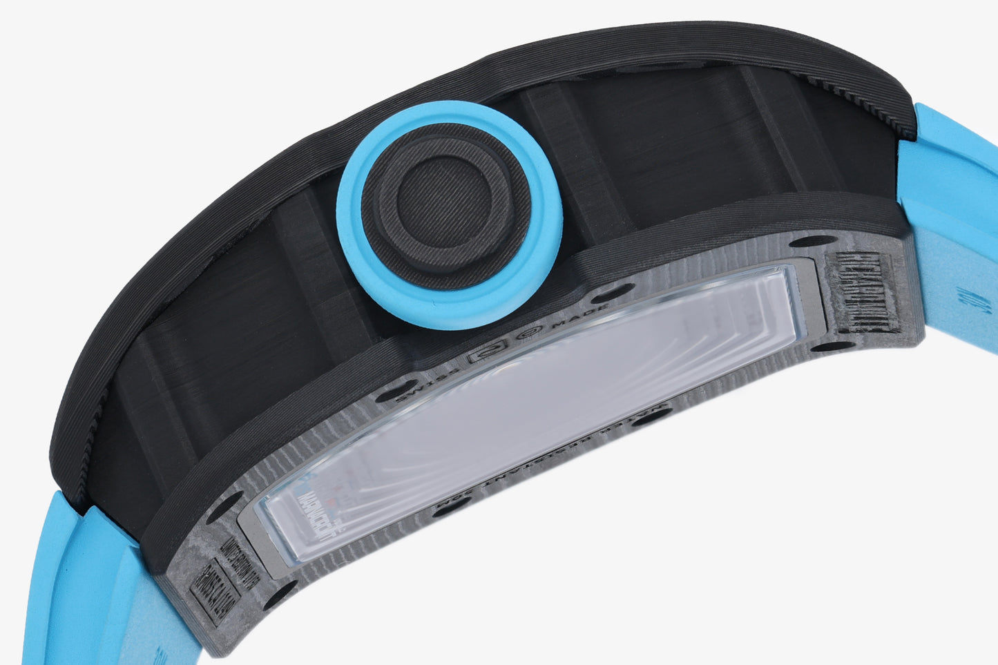 ZF Factory - RICHARD MILLE  RM055  NTPT V3 Carbon Fiber Case turquoise Strap
