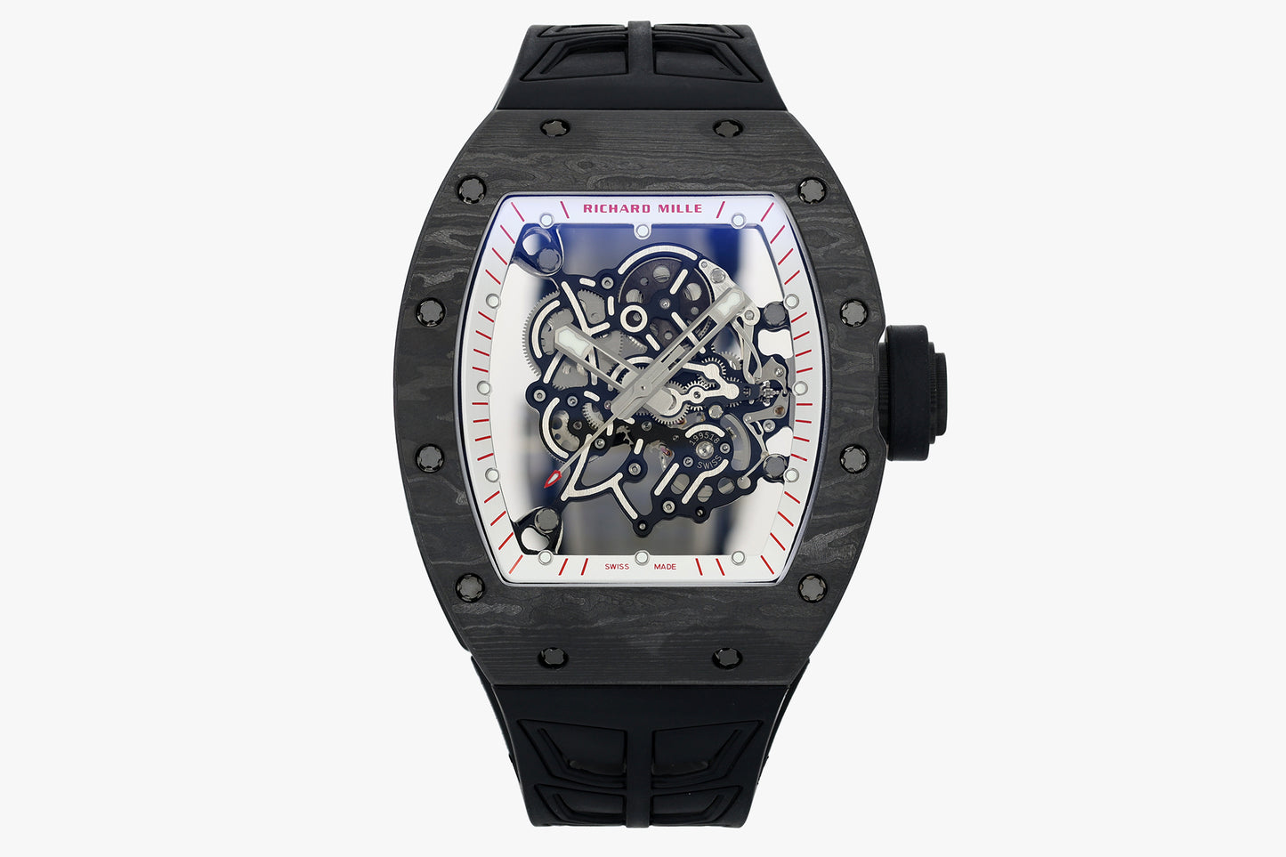 ZF Factory - RICHARD MILLE  RM055  NTPT V3 Carbon Fiber Case Black Rubber