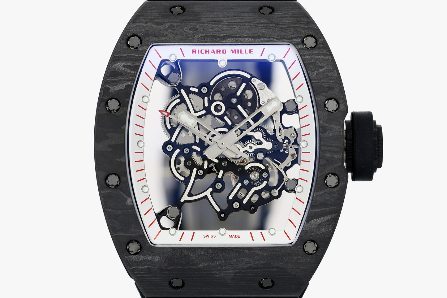 ZF Factory - RICHARD MILLE  RM055  NTPT V3 Carbon Fiber Case Black Rubber