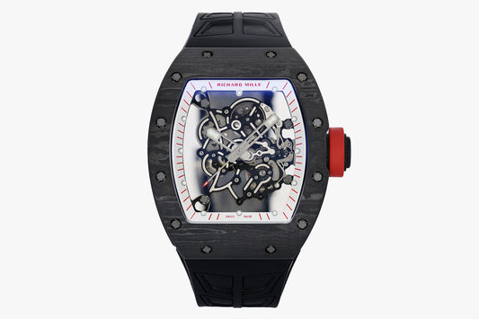 ZF Factory - RICHARD MILLE RM055 NTPT V3 Carbon Fiber Case Red Knob Black Strap