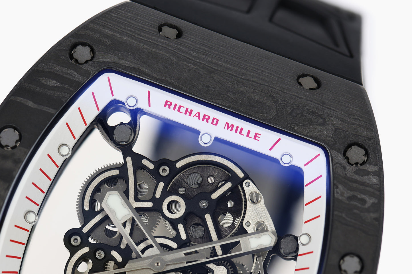 ZF Factory - RICHARD MILLE RM055 NTPT V3 Carbon Fiber Case Red Knob Black Strap