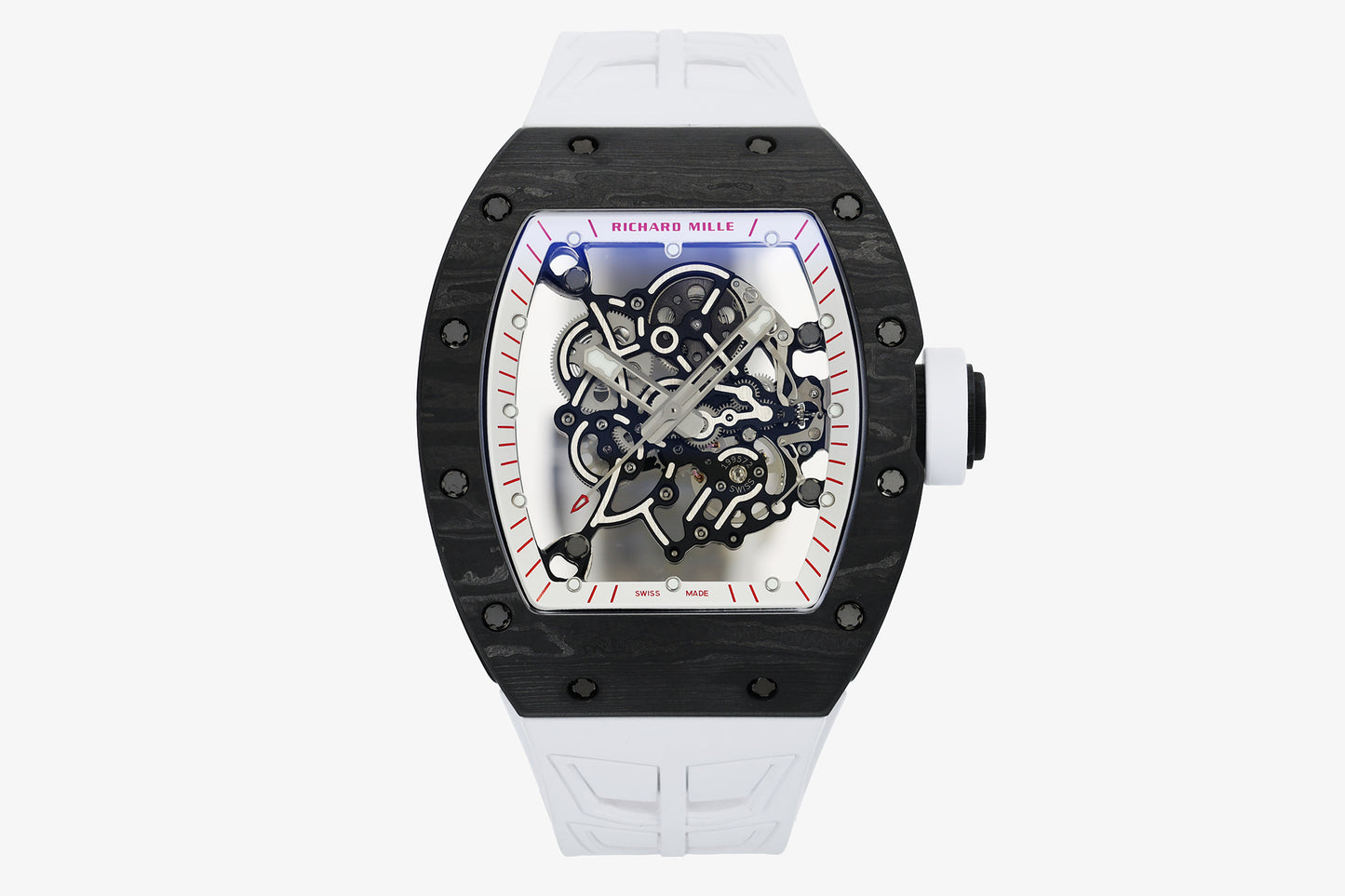 ZF Factory - RICHARD MILLE  RM055  NTPT V3 Carbon Fiber Case Black Strap