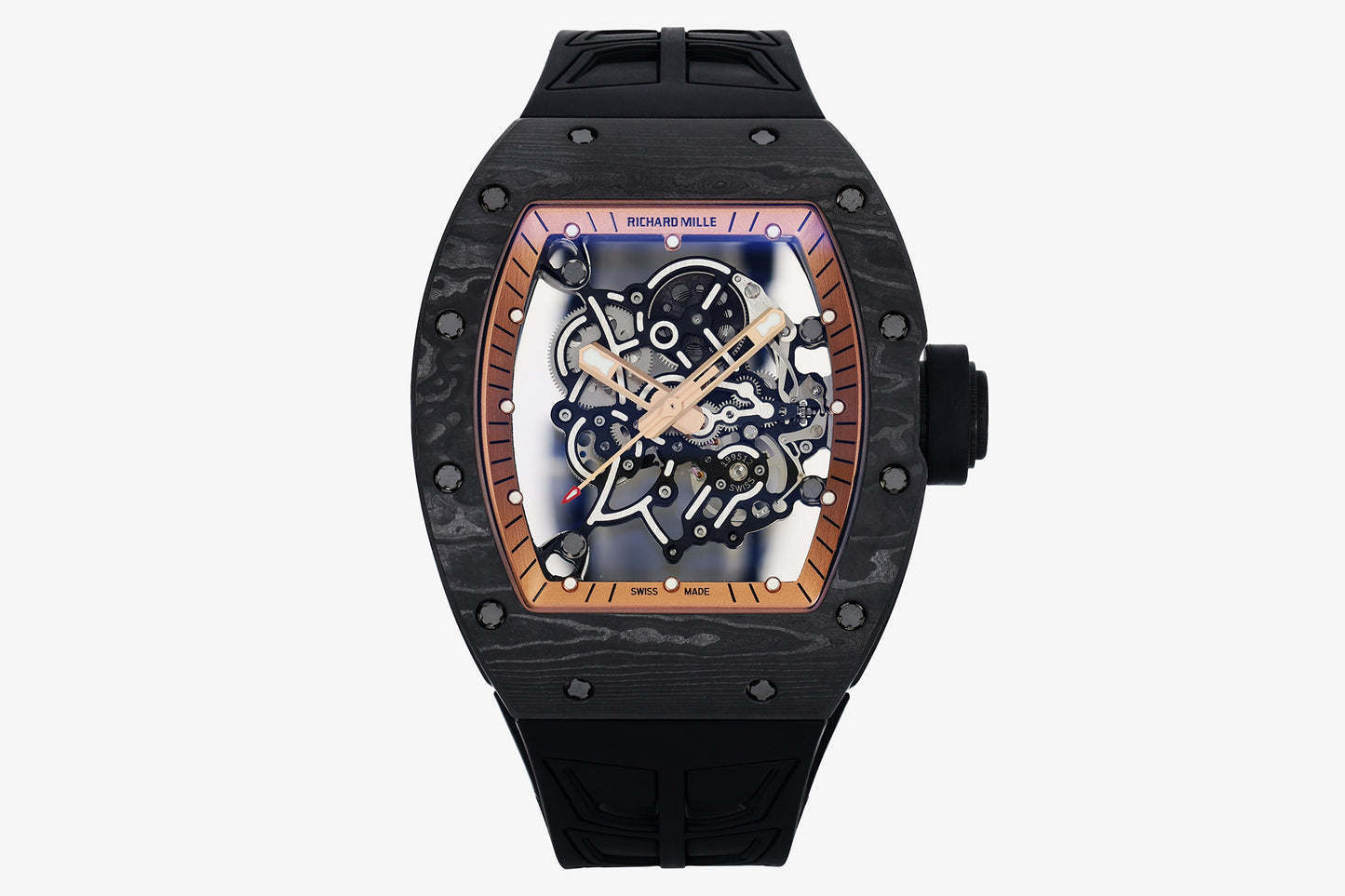 ZF Factory - RICHARD MILLE  RM055  NTPT V3 Carbon Fiber Case  Rose Gold Dial