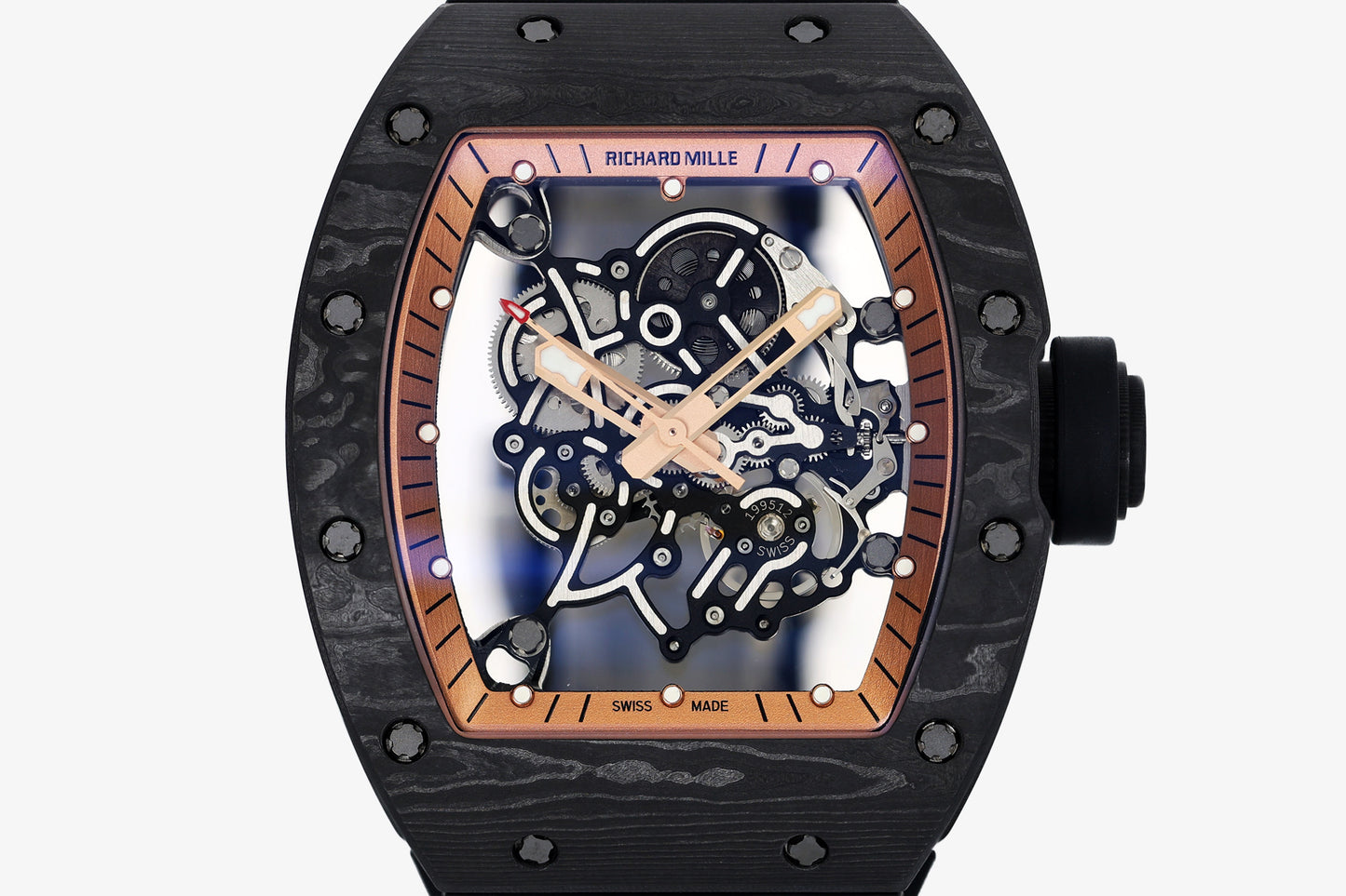 ZF Factory - RICHARD MILLE  RM055  NTPT V3 Carbon Fiber Case  Rose Gold Dial