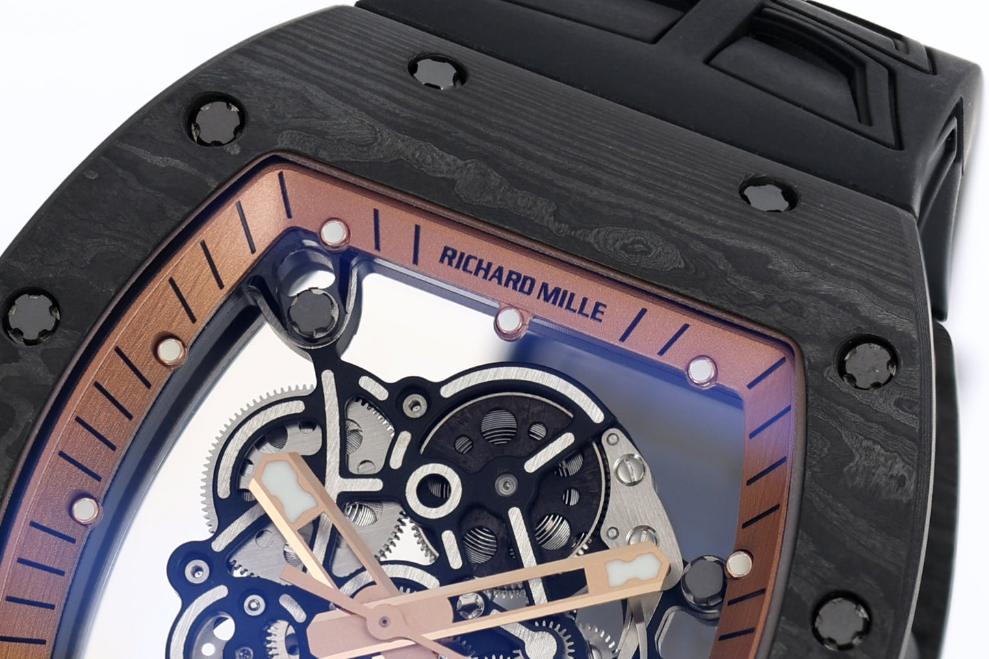 ZF Factory - RICHARD MILLE  RM055  NTPT V3 Carbon Fiber Case  Rose Gold Dial