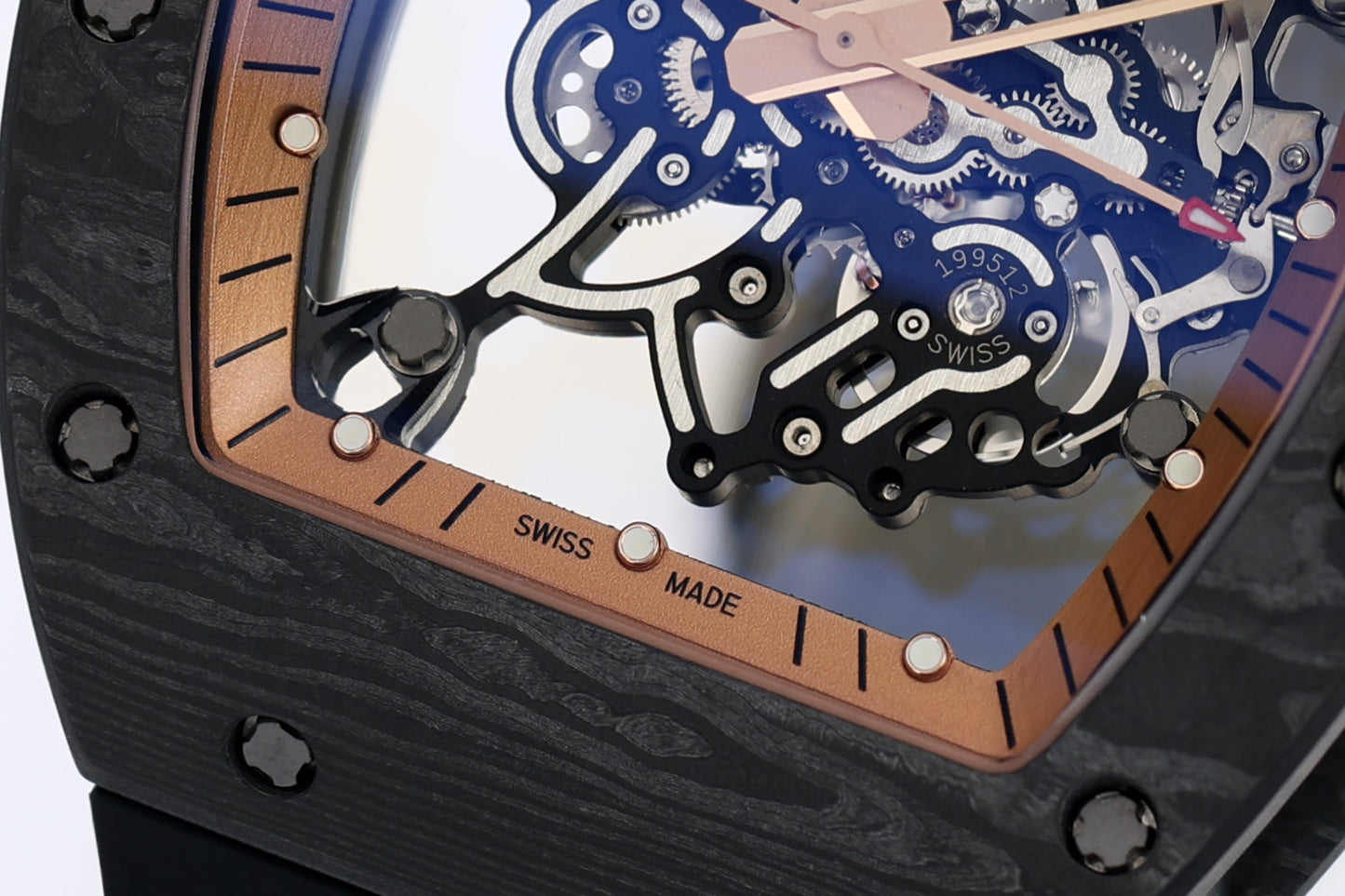ZF Factory - RICHARD MILLE  RM055  NTPT V3 Carbon Fiber Case  Rose Gold Dial