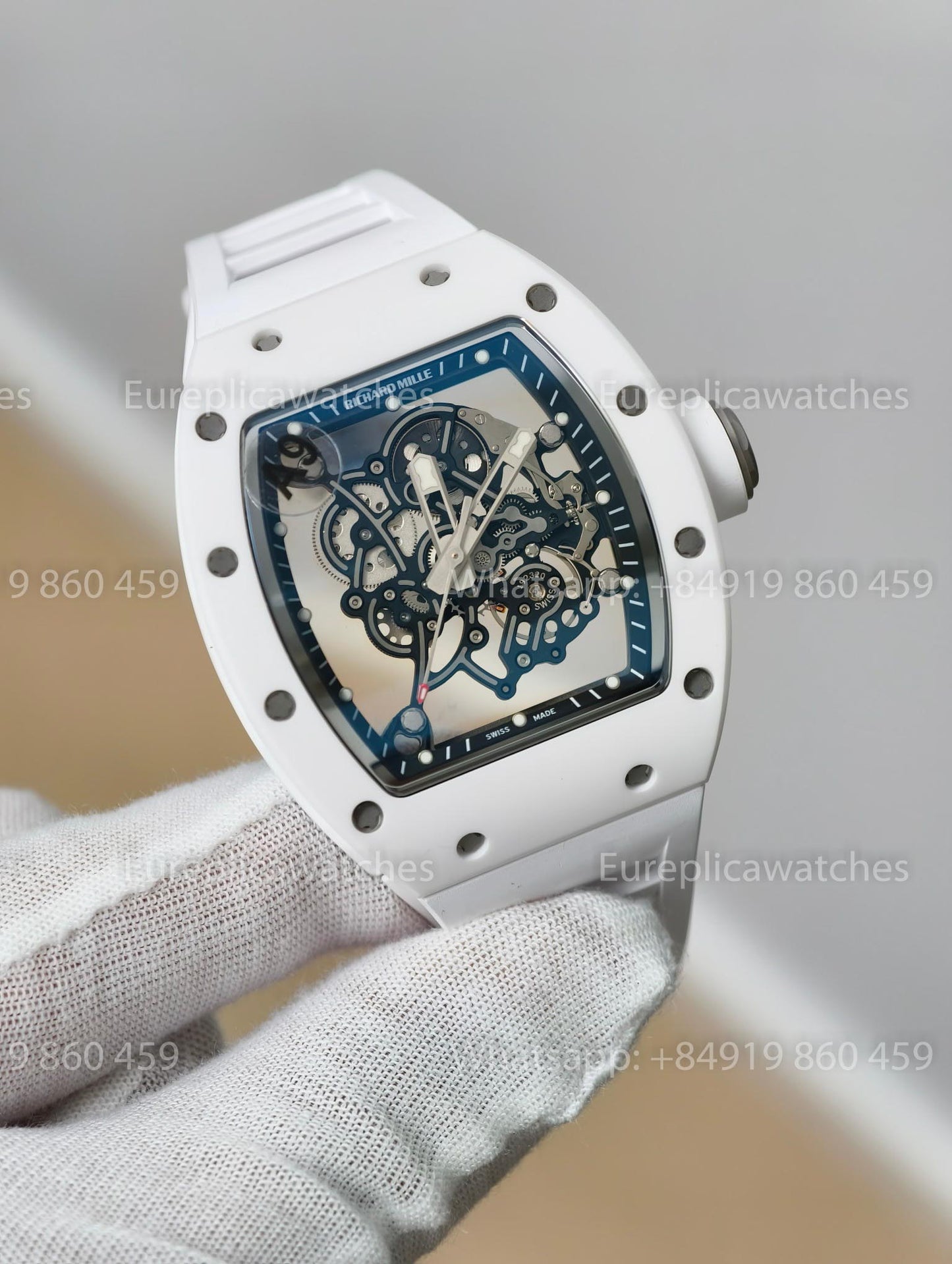 A9 Factory - Richard Mille RM055 White Ceramic Case and watch strap