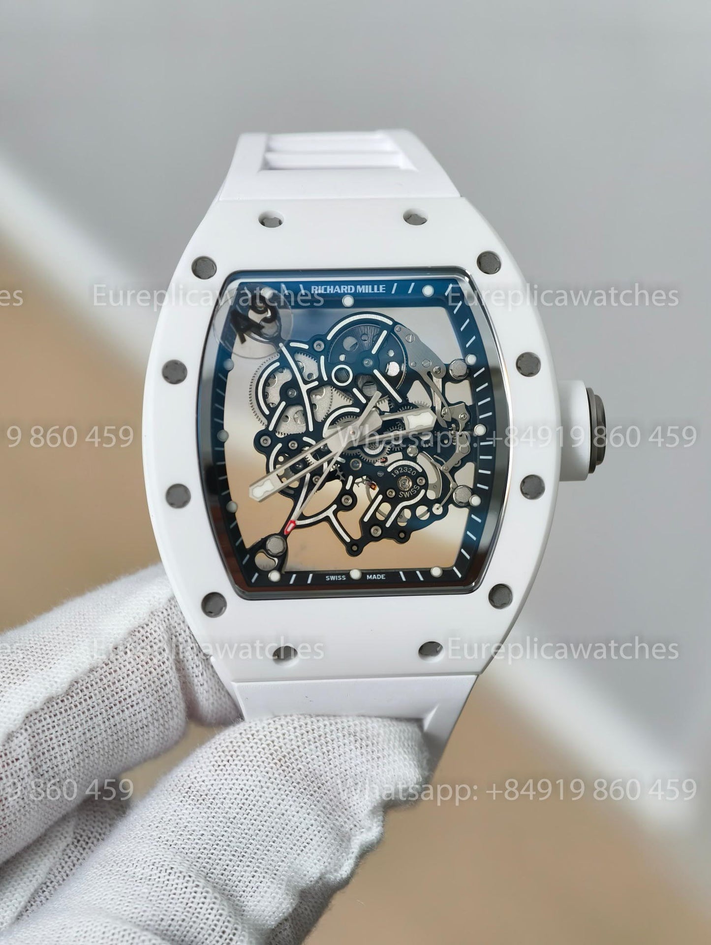 A9 Factory - Richard Mille RM055 White Ceramic Case and watch strap