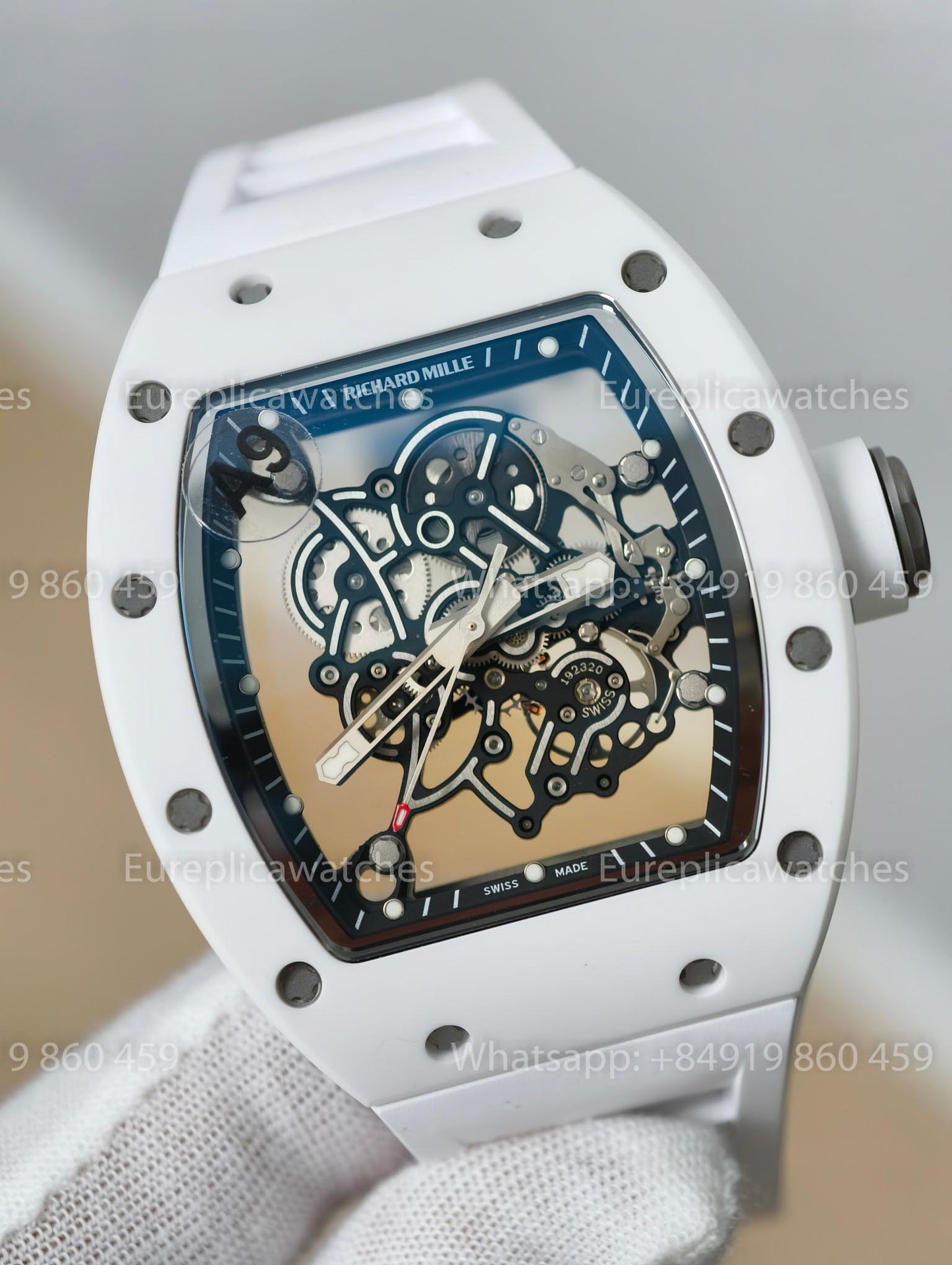 A9 Factory - Richard Mille RM055 White Ceramic Case and watch strap