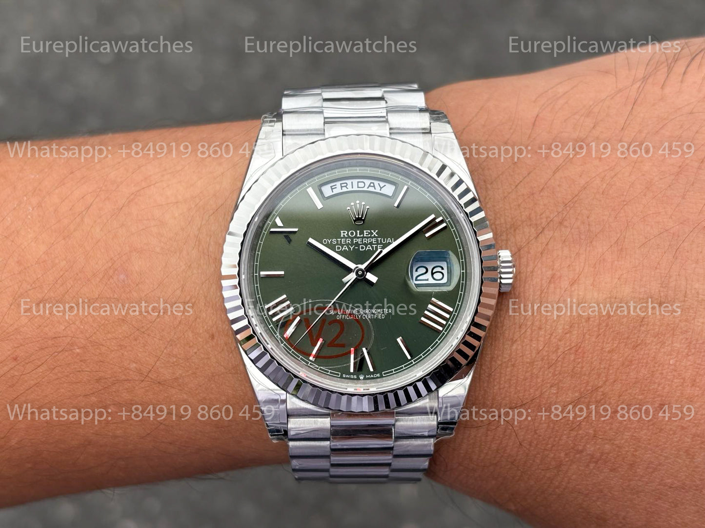 VSF Factory - Rolex Day Date 40 M228239-0033 Olive Dial 228239-0033 VS Factory V2