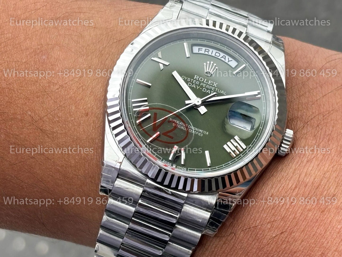 VSF Factory - Rolex Day Date 40 M228239-0033 Olive Dial 228239-0033 VS Factory V2