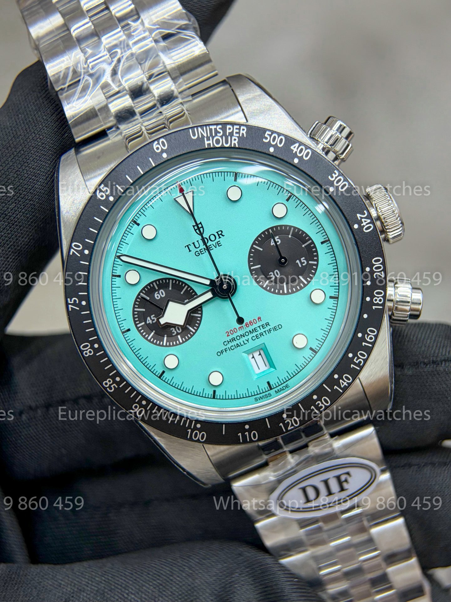DiF Factory Tudor Black Bay Chrono M79360 41mm – Dandong 7750 Turquoise Dial