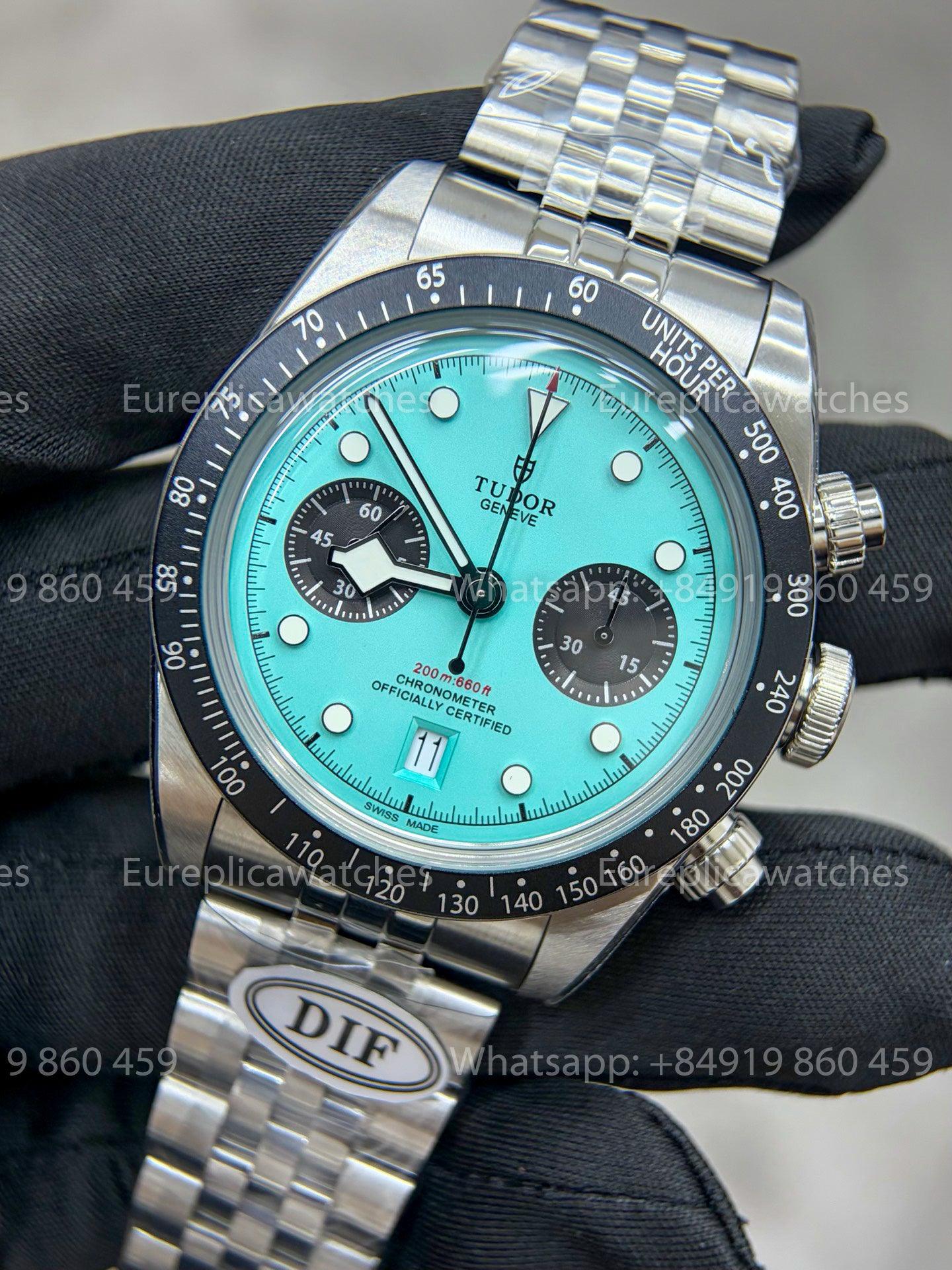 DiF Factory Tudor Black Bay Chrono M79360 41mm – Dandong 7750 Turquoise Dial