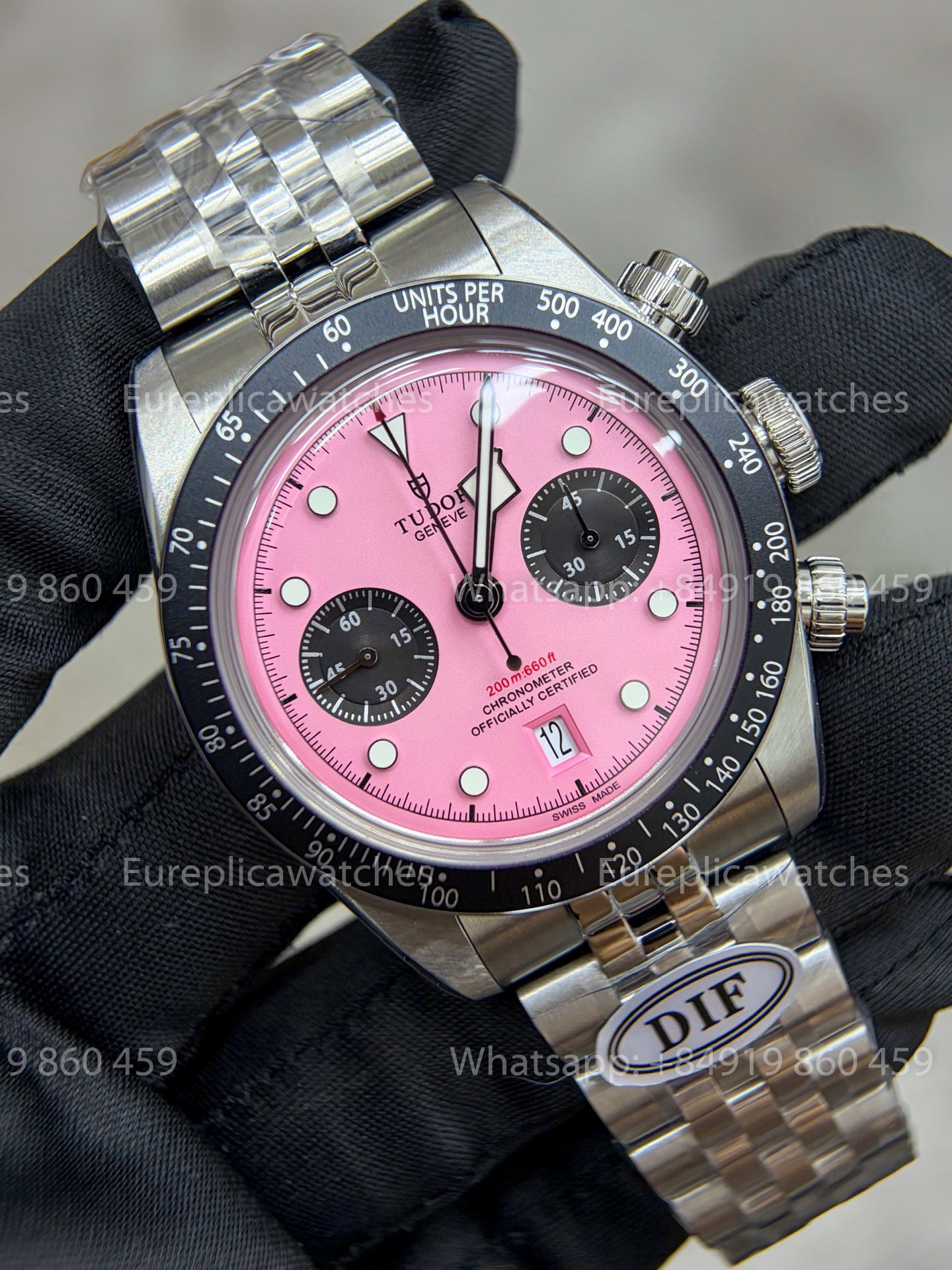 DiF Factory Tudor Black Bay Chrono M79360 41mm – Dandong 7750 Pink dial