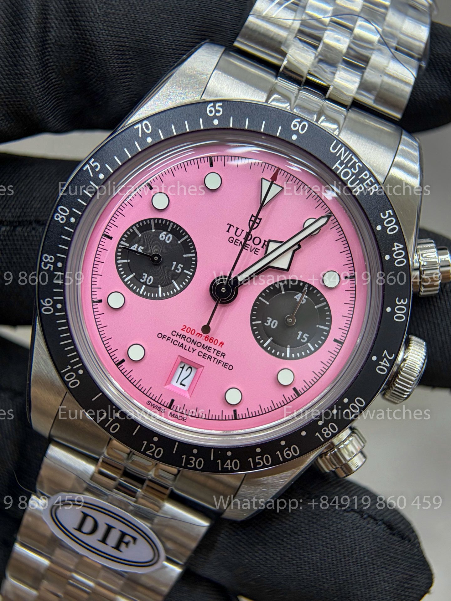 DiF Factory Tudor Black Bay Chrono M79360 41mm – Dandong 7750 Pink dial