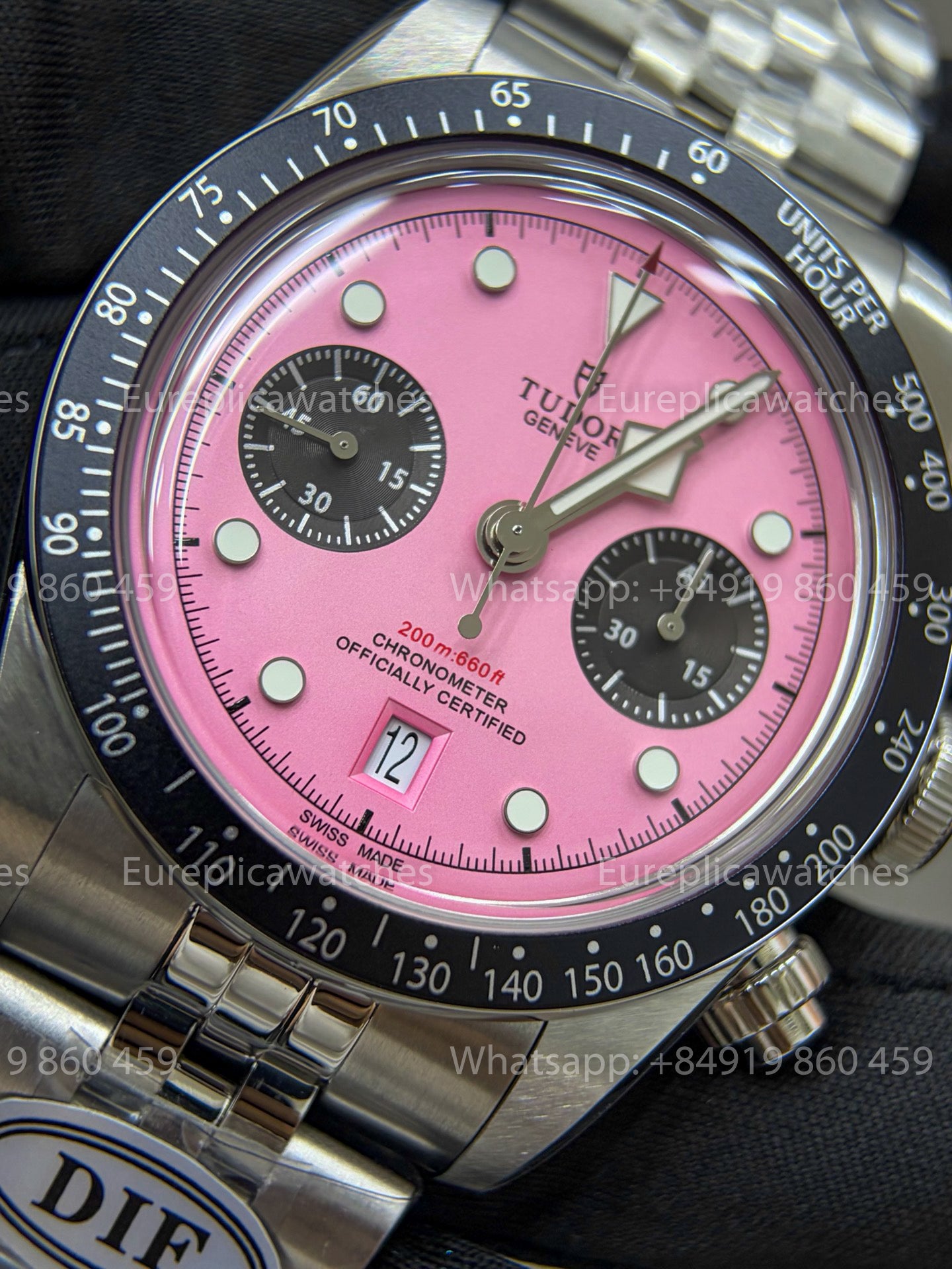 DiF Factory Tudor Black Bay Chrono M79360 41mm – Dandong 7750 Pink dial
