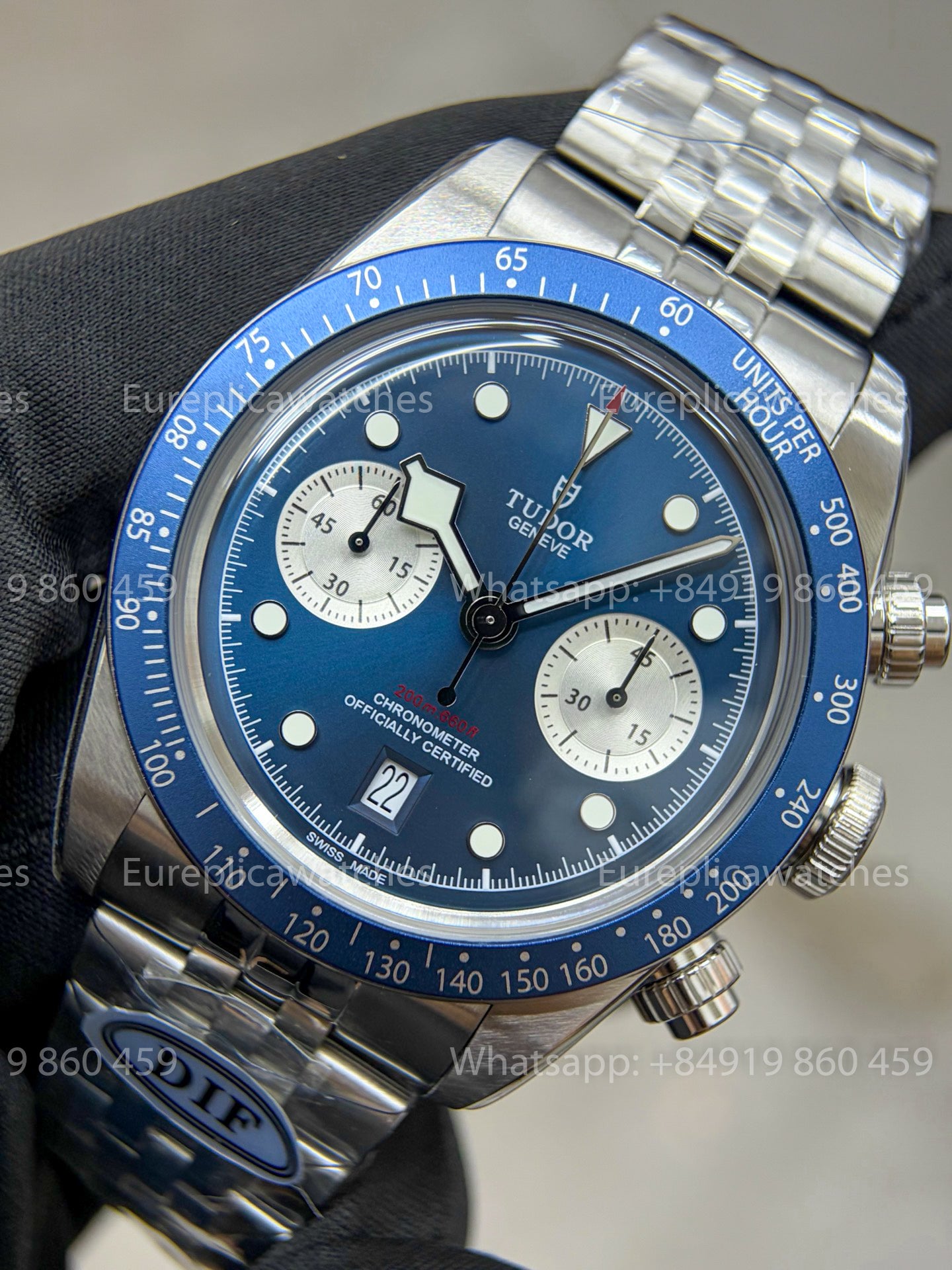 DiF Factory Tudor Black Bay Chrono M79360 41mm – Dandong 7750 Blue dial