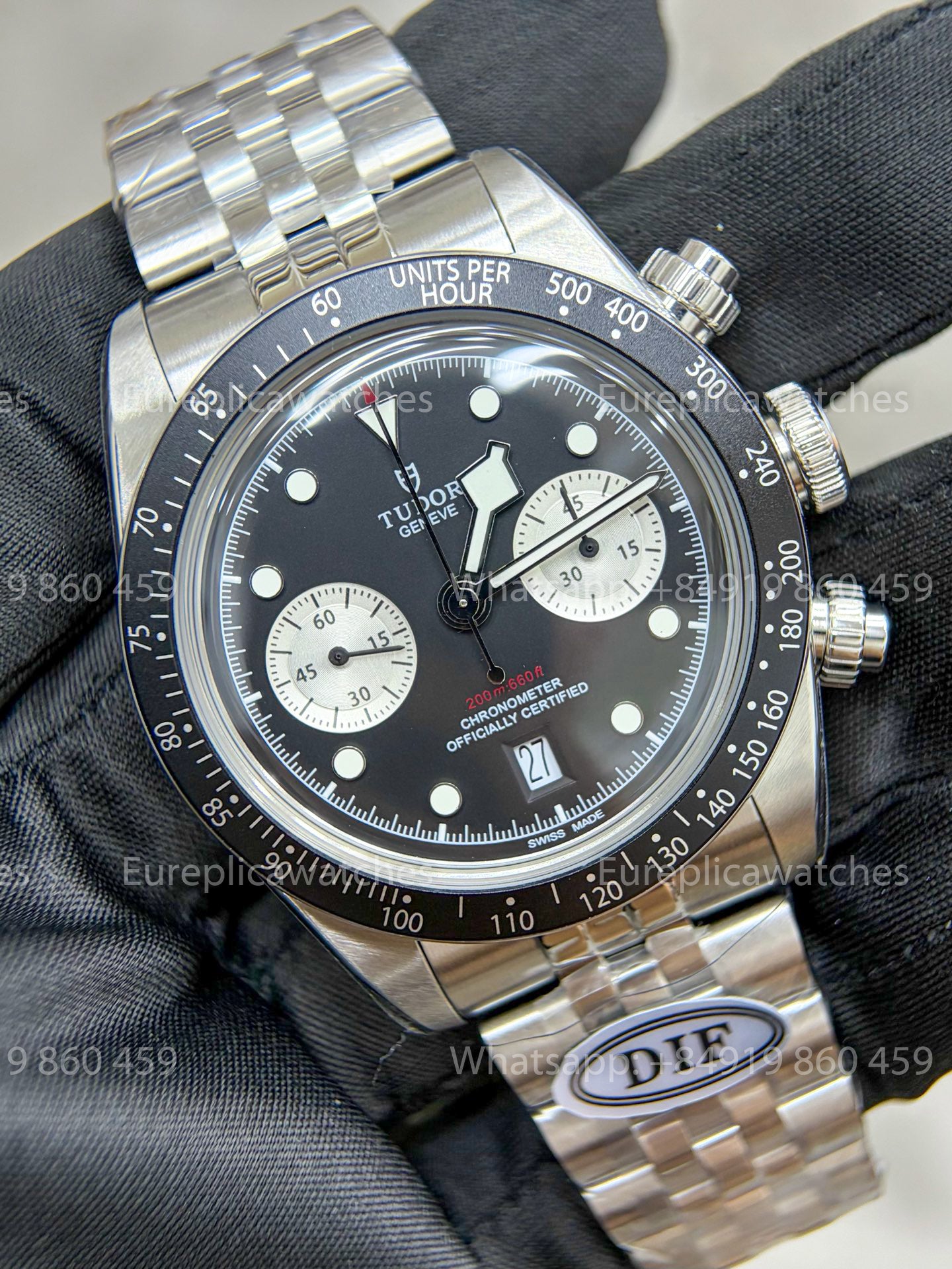 DiF Factory Tudor Black Bay Chrono M79360 41mm – Dandong 7750 Black dial