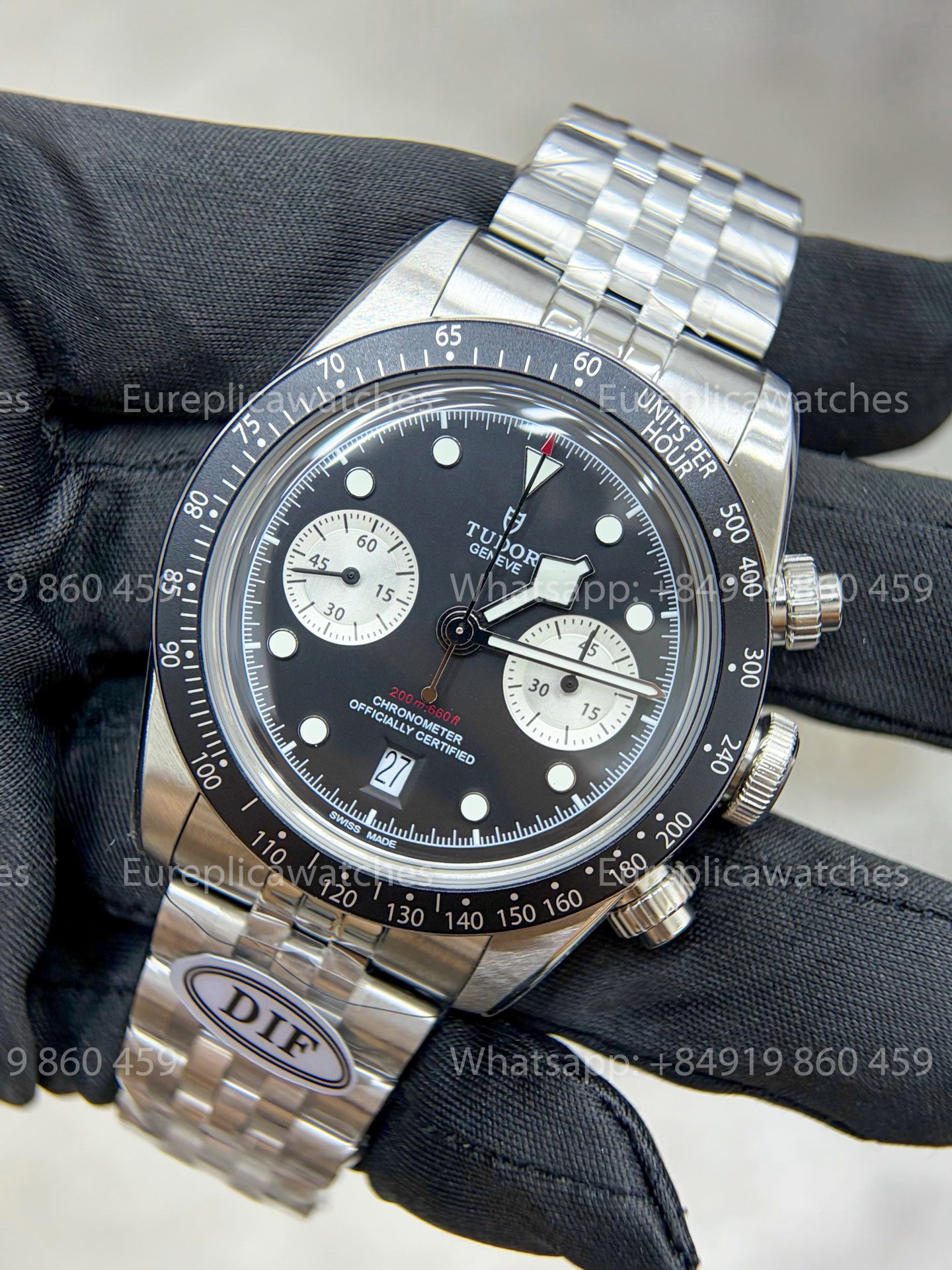 DiF Factory Tudor Black Bay Chrono M79360 41mm – Dandong 7750 Black dial