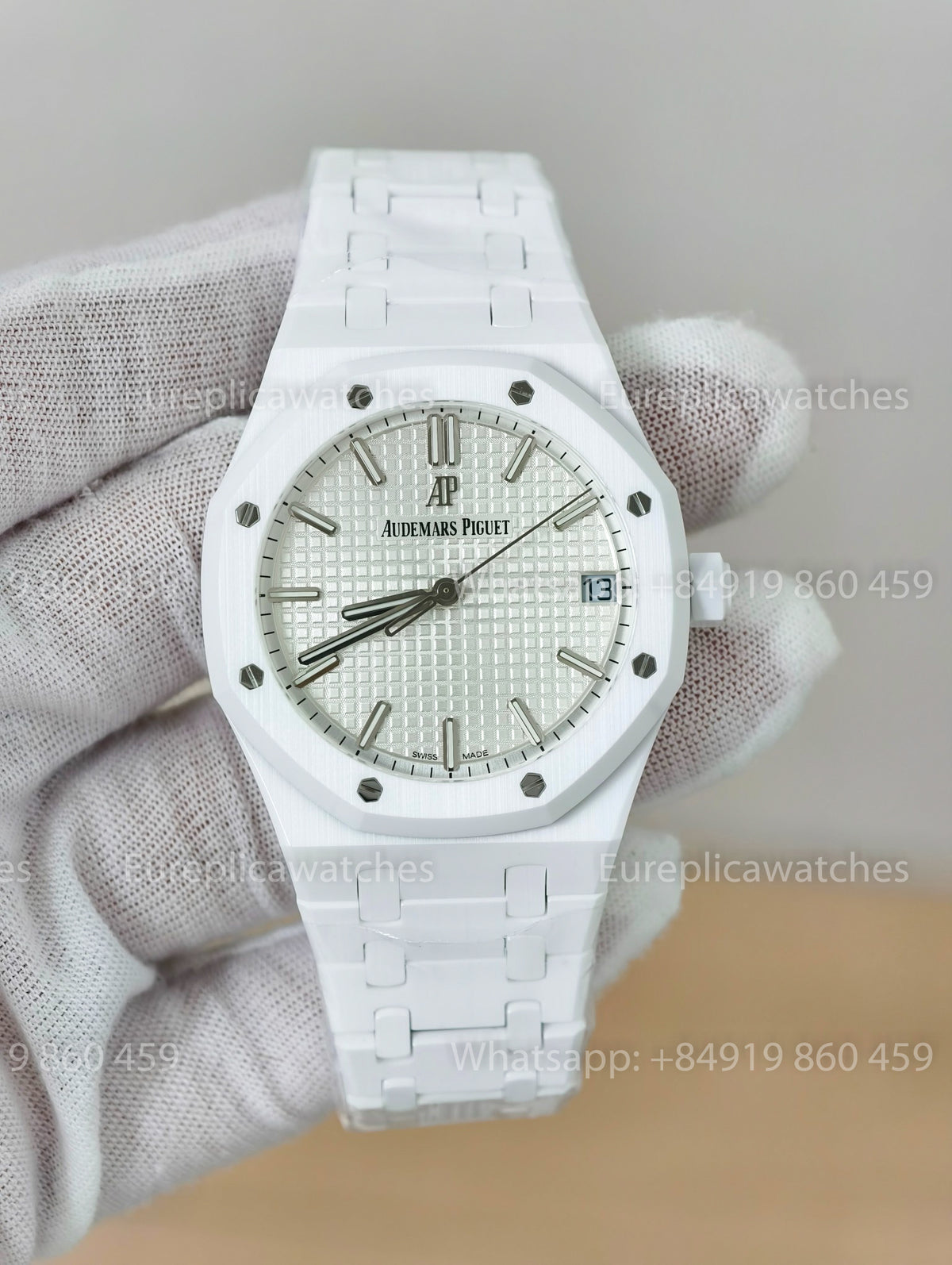 ZF - Audemars Piguet Royal Oak 15500ST Full Ceramic White Cal. 4302 Free-Sprung Movement