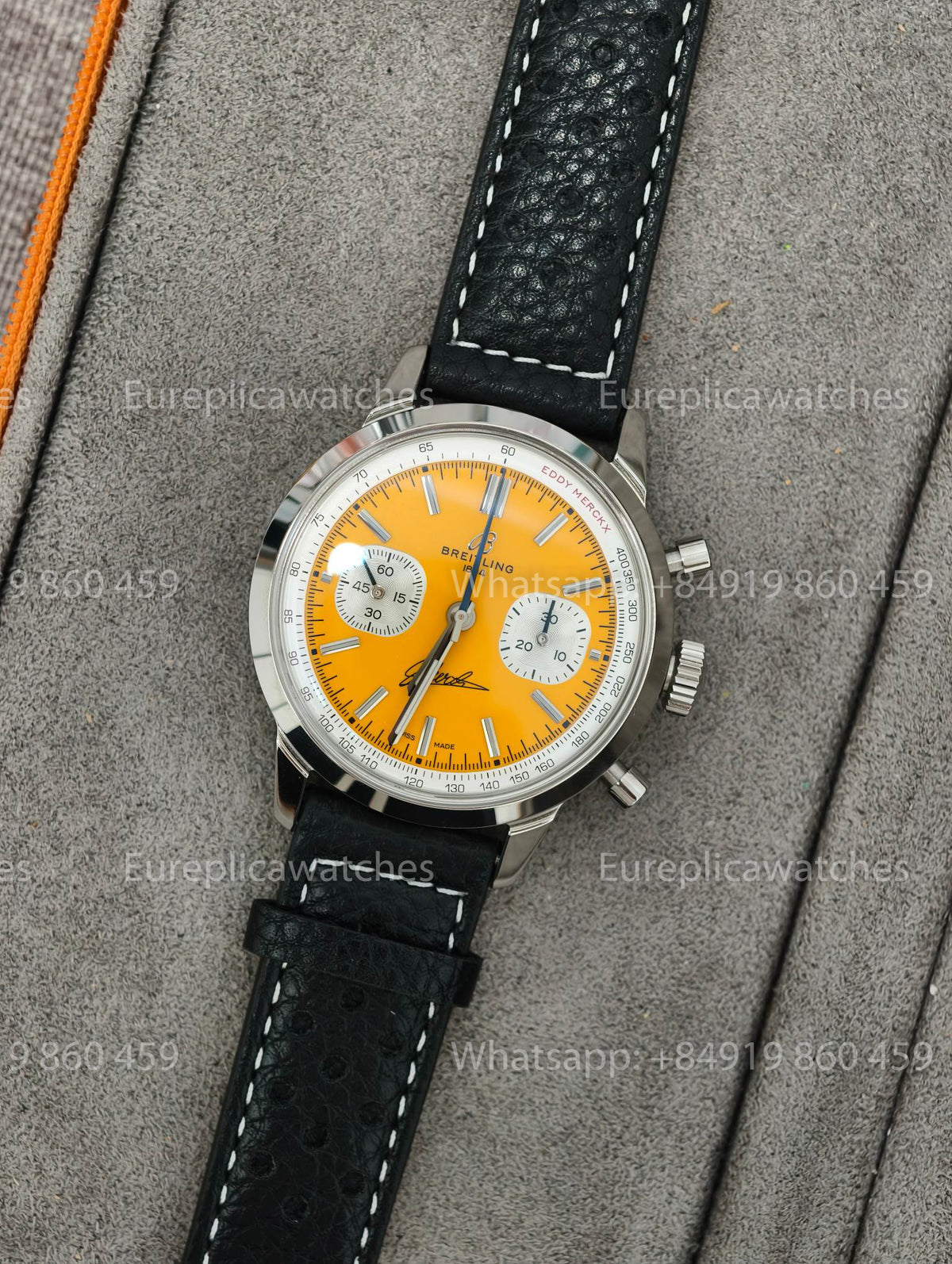 BLS Factory Breitling B01 Chronograph 41 Eddy Merckx AB01762C1I1X1 Leather Strap