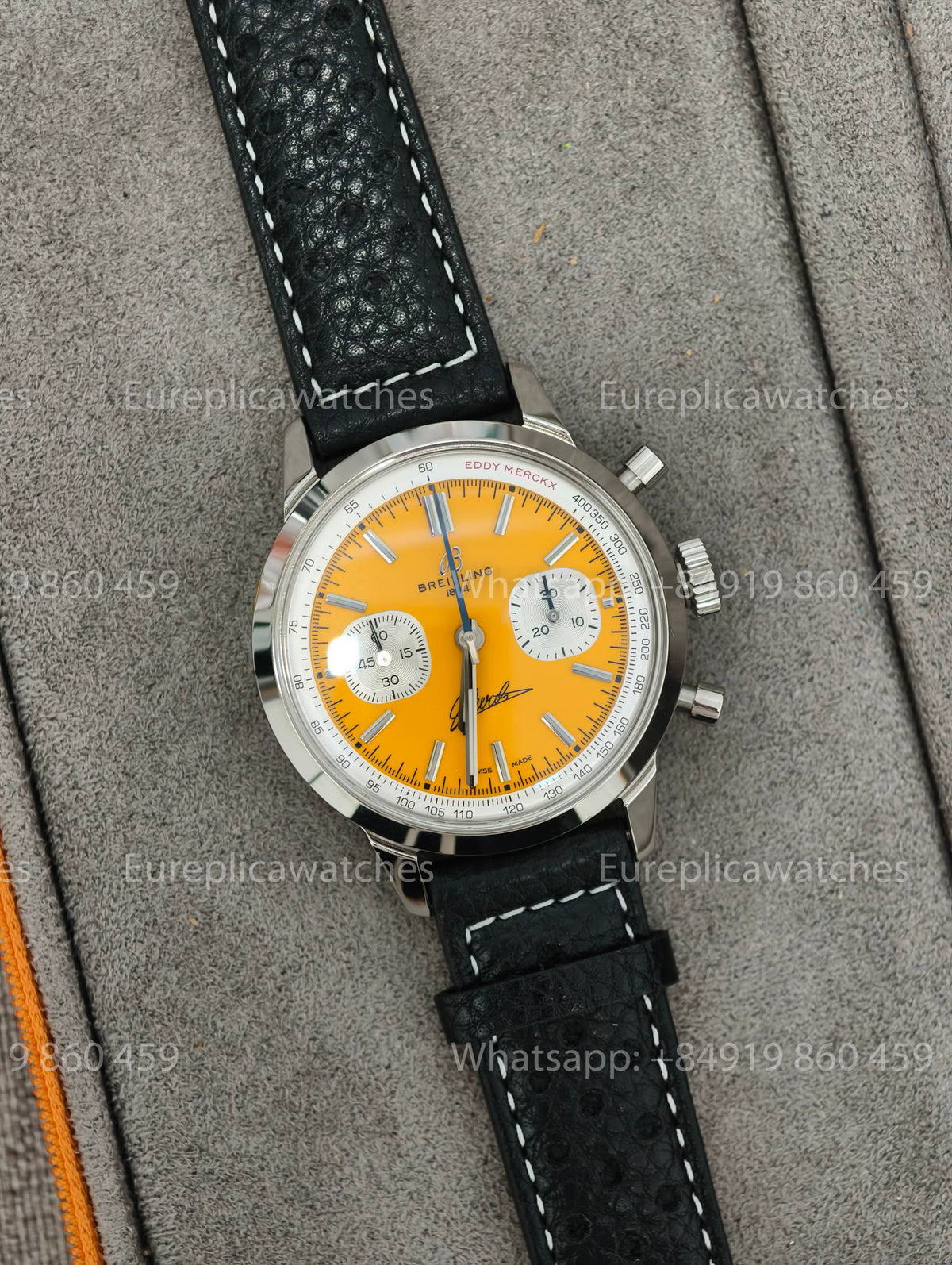 BLS Factory Breitling B01 Chronograph 41 Eddy Merckx AB01762C1I1X1 Leather Strap