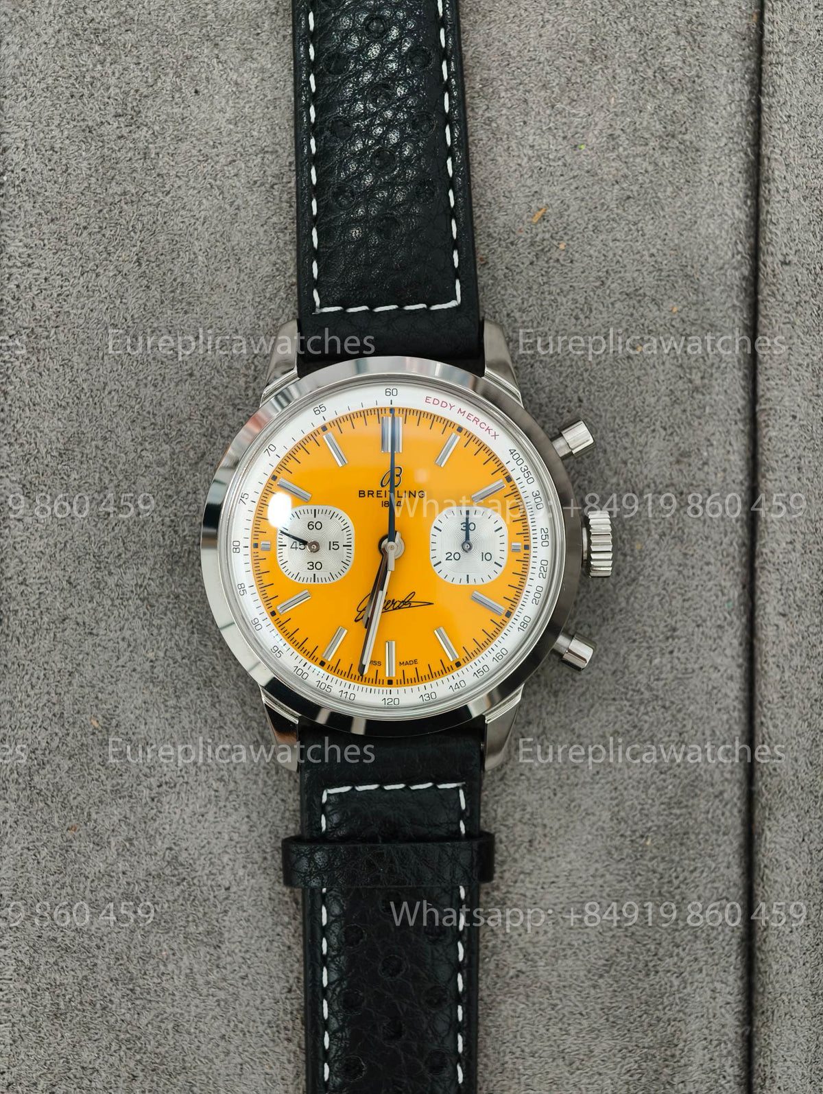 BLS Factory Breitling B01 Chronograph 41 Eddy Merckx AB01762C1I1X1 Leather Strap