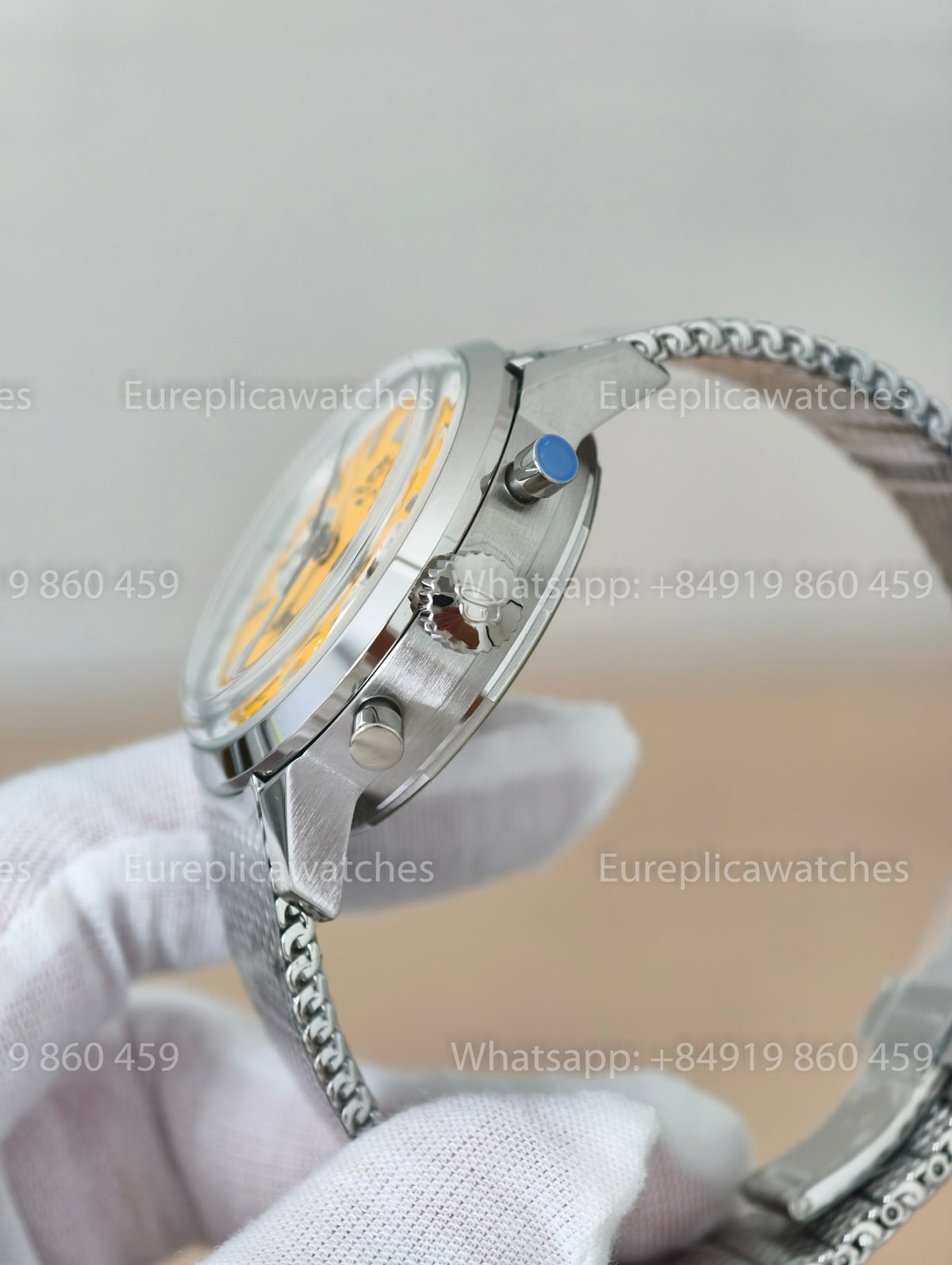 BLS Factory Breitling B01 Chronograph 41 Eddy Merckx AB01762C1I1X1 Mesh Metal Strap