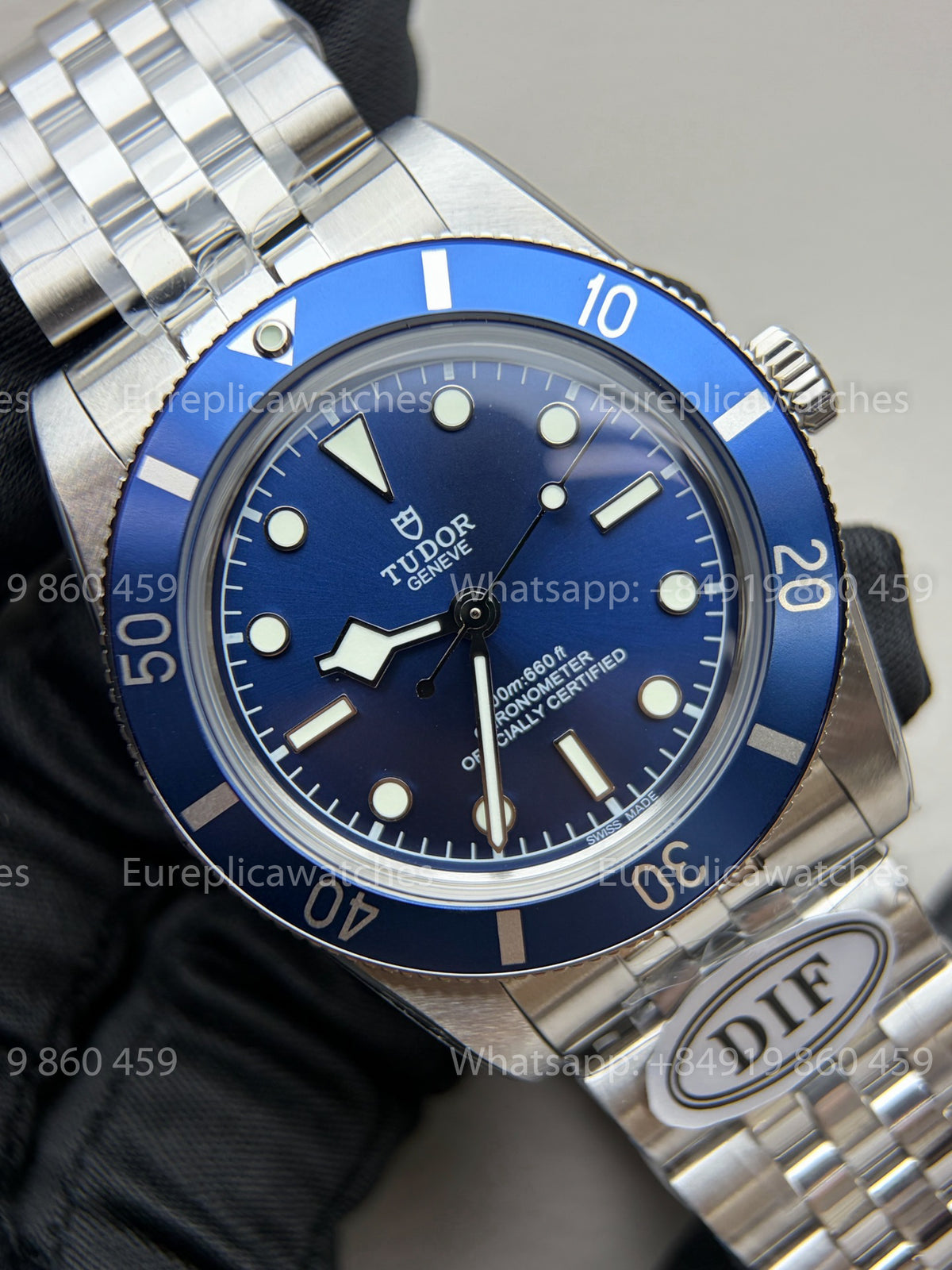 DiF Factory Tudor Black Bay 54 Blue 37mm – Dandong 2824 Jubilee strap