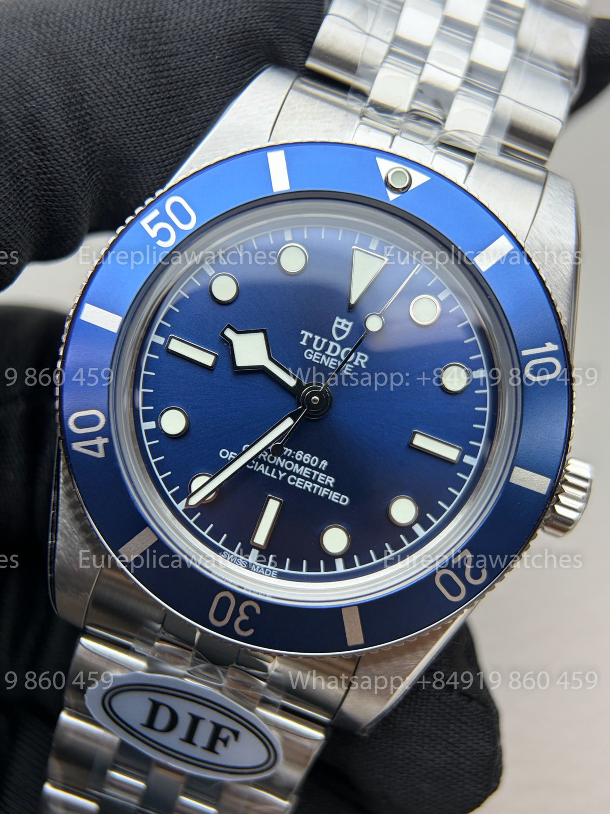 DiF Factory Tudor Black Bay 54 Blue 37mm – Dandong 2824 Jubilee strap