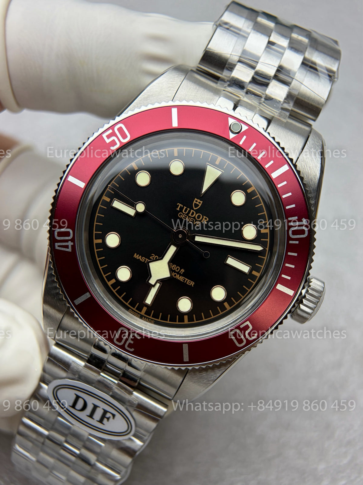 DiF Factory V2 Tudor Black Bay 54 37mm “Burgundy” Jubilee strap