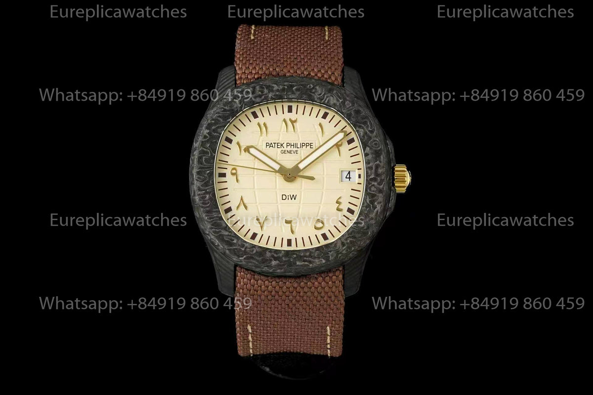 DiW Patek Philippe Aquanaut 5167 – Yellow Dial Carbon Fiber Case