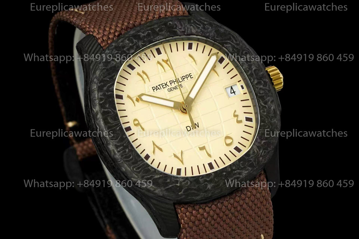DiW Patek Philippe Aquanaut 5167 – Yellow Dial Carbon Fiber Case