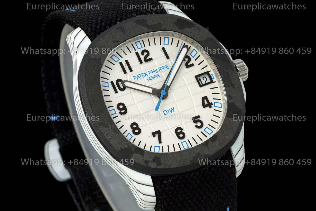 DiW Patek Philippe Aquanaut 5167 – White Dial Carbon Fiber Case