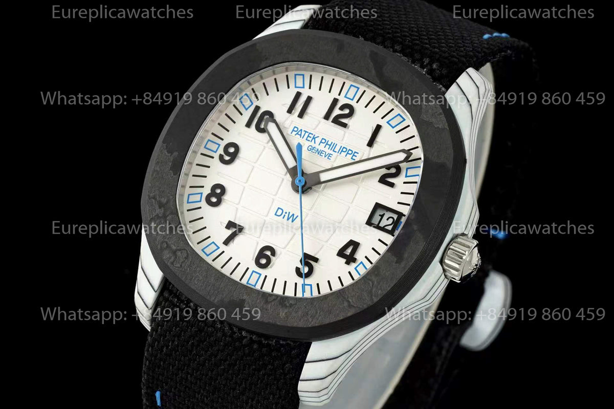 DiW Patek Philippe Aquanaut 5167 – White Dial Carbon Fiber Case