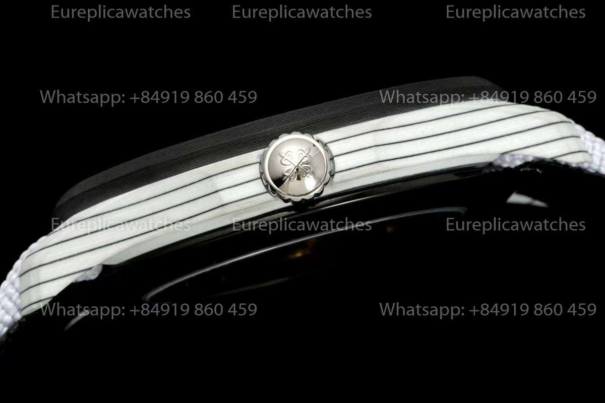 DiW Patek Philippe Aquanaut 5167 – White Dial Carbon Fiber Case White Strap