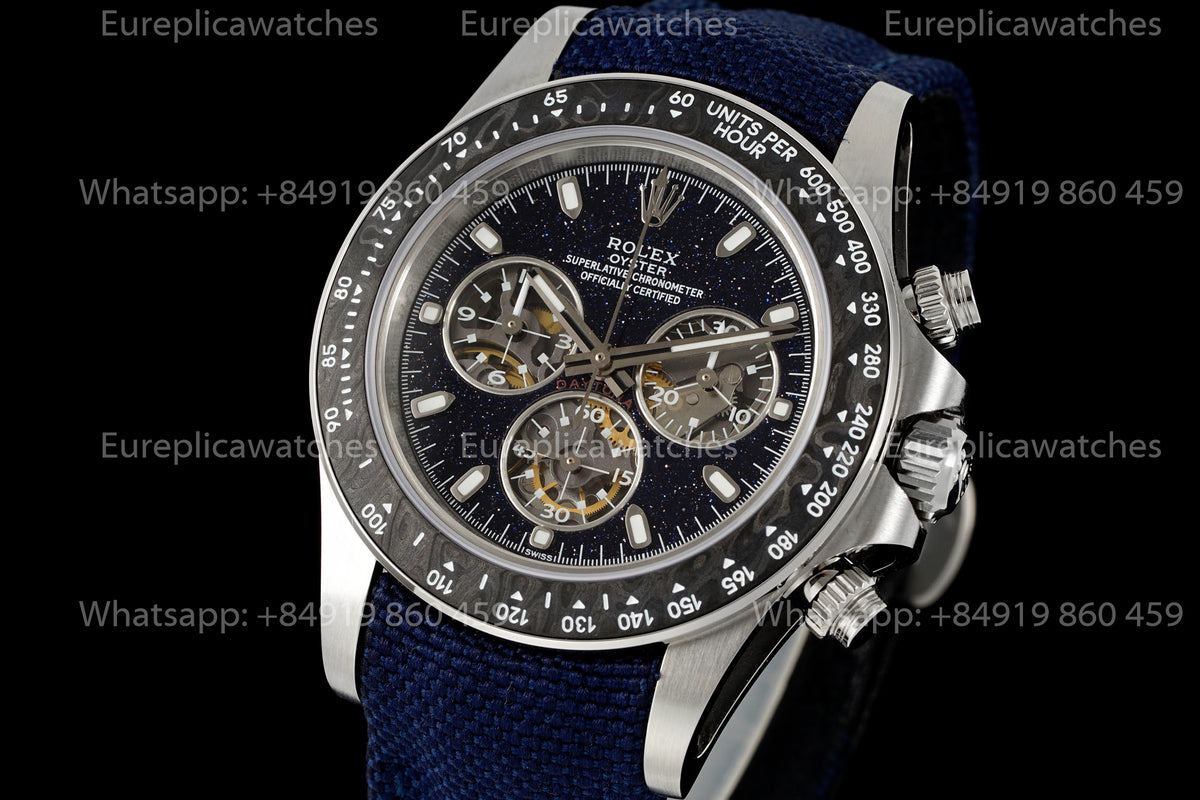 DIW Rolex Daytona Blue Kyanite Carbon Edition – Natural Blue Kyanite Dial