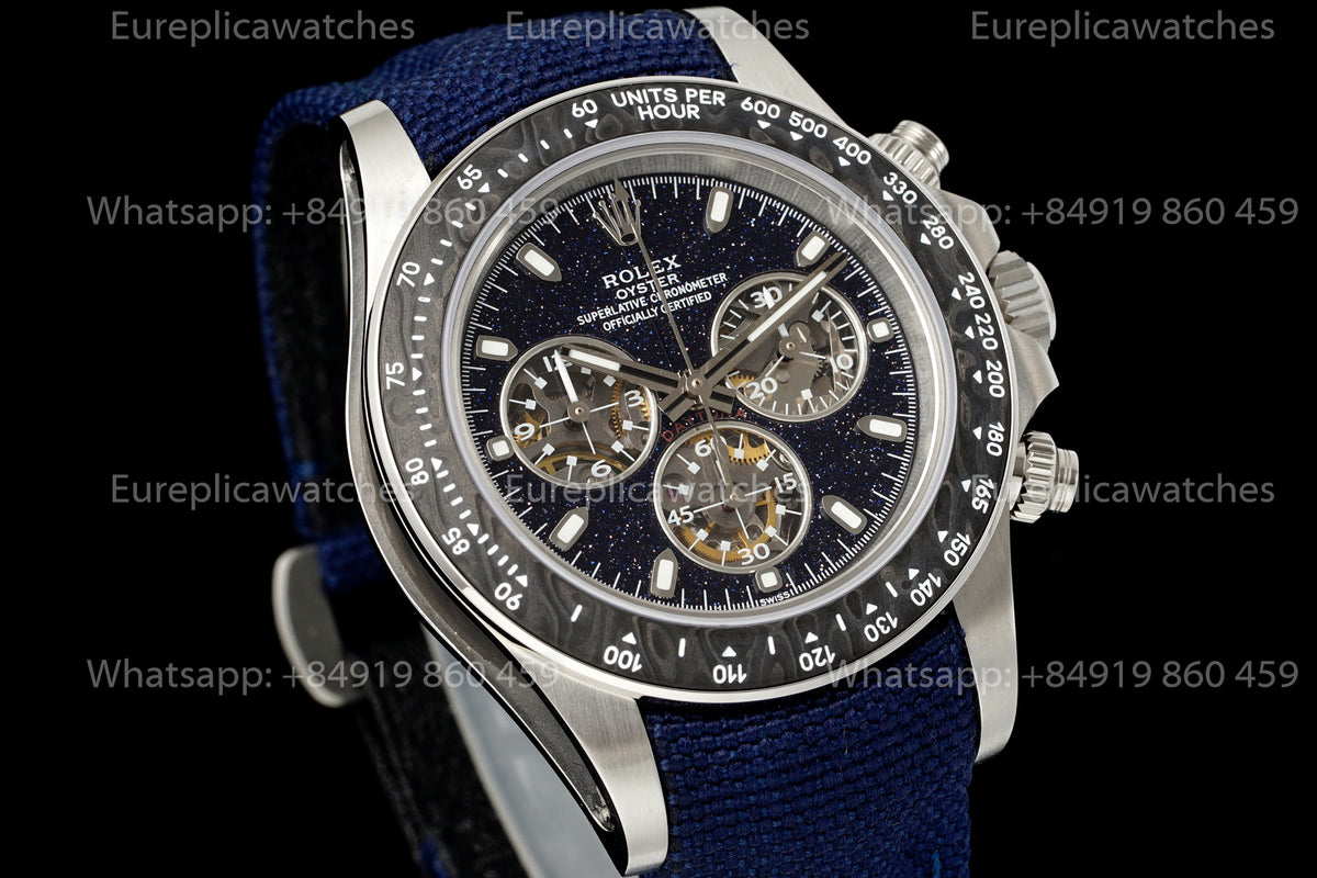 DIW Rolex Daytona Blue Kyanite Carbon Edition – Natural Blue Kyanite Dial